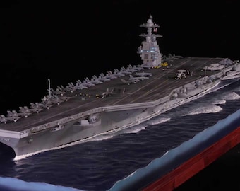 USS Gerald R. Ford Aircraft Carrier Model | US Navy CVN-78, 1:350 Scale