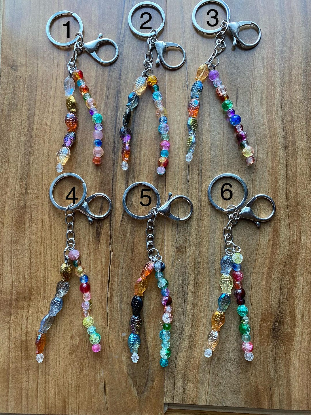 Beaded Fish Keychain Colorful Backpack or Purse Charm - Etsy
