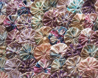 75  1" TEA STAIN YoYo Applique Trim Rustic Primitive Embellishment Trim