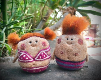 Needlefelted Sunbathers One of a Kind