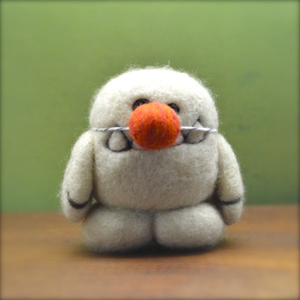 Needle Felted Cashmere Wool Yeti in Clown Disguise Toy Made to Order