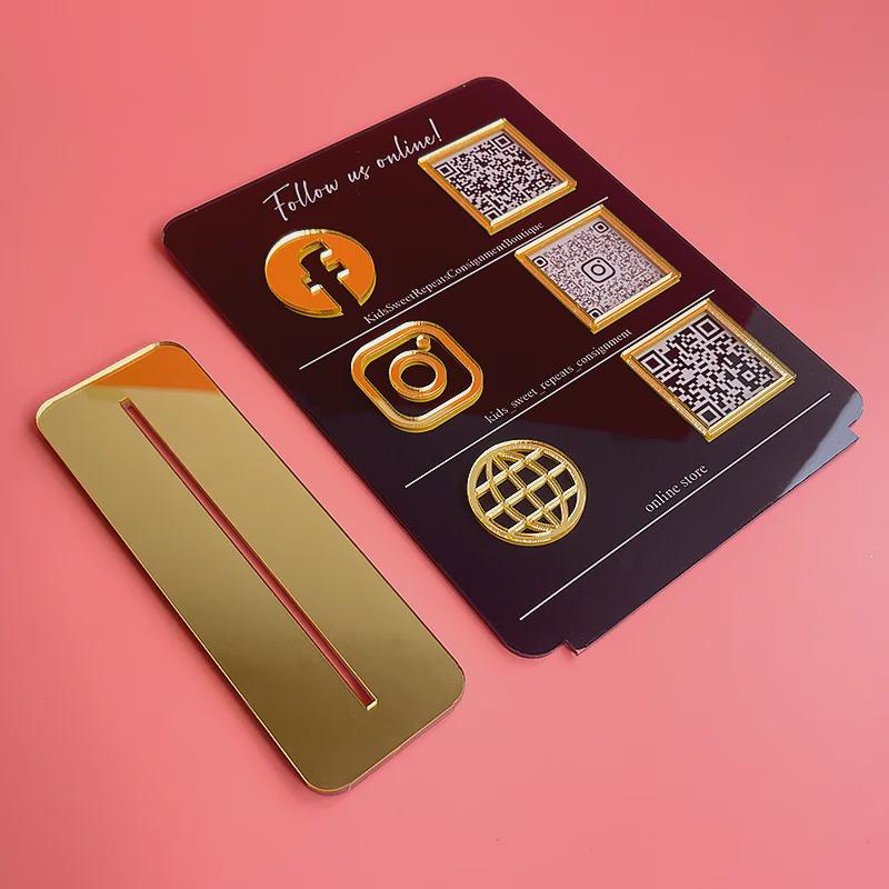 Multi QR Code Sign Triple Icon and QR Code Instagram Business Social ...