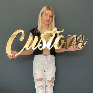 Letrero de pared con nombre personalizado, baby shower, decoración de guardería, decoración de bodas, nombre de acrílico, letrero con nombre de acrílico, espejo de acrílico para pared, nombre cortado con láser