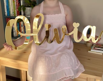 Acrylic Name Sign Baby Name Sign Nursery Name Sign Custom Name Sign Wood Name Sign Wall Name Sign Baby Wood Name Cutout Letters