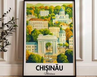Chisinau Moldova Travel Poster: Historical Architecture Art Print