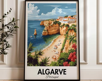 Algarve Coastline Art Print: Portugal Travel Poster