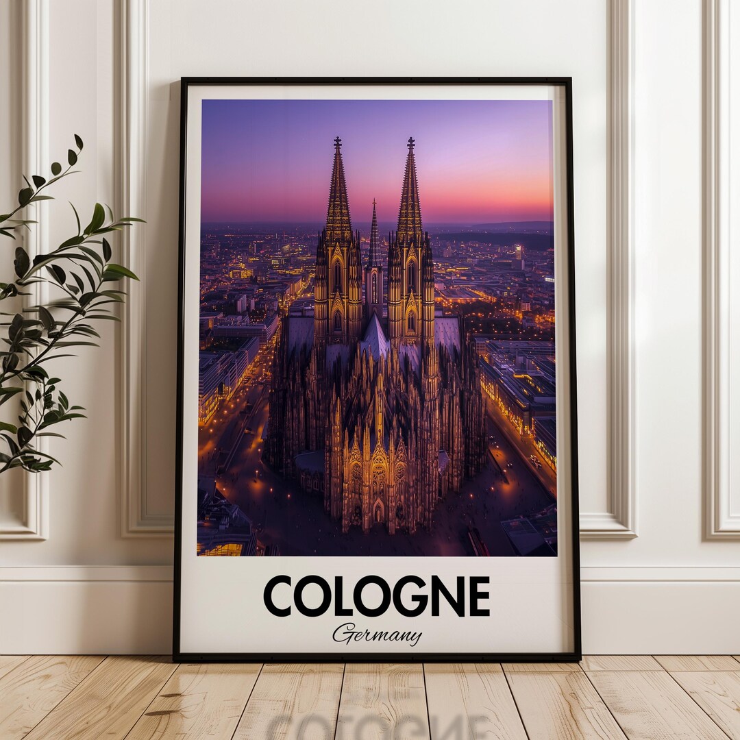 Cologne Cathedral Art Print: Gothic Germany Travel Poster - Etsy Australia