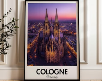 Kunstdruk Dom van Keulen: gotische reisposter Duitsland