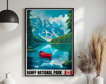 Banff National Park Poster: Canadian Rockies Travel Art Print