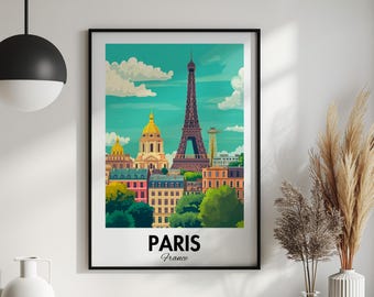 Eiffel Tower Paris Poster: France City Skyline Art Print