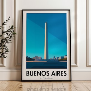 Buenos Aires Travel Poster, Buenos Aires City Print, Argentina Art, Obelisco, La Boca, Buenos Aires Skyline Print, Argentine Poster