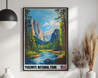 Yosemite National Park Poster: Majestic Landscape Art Print