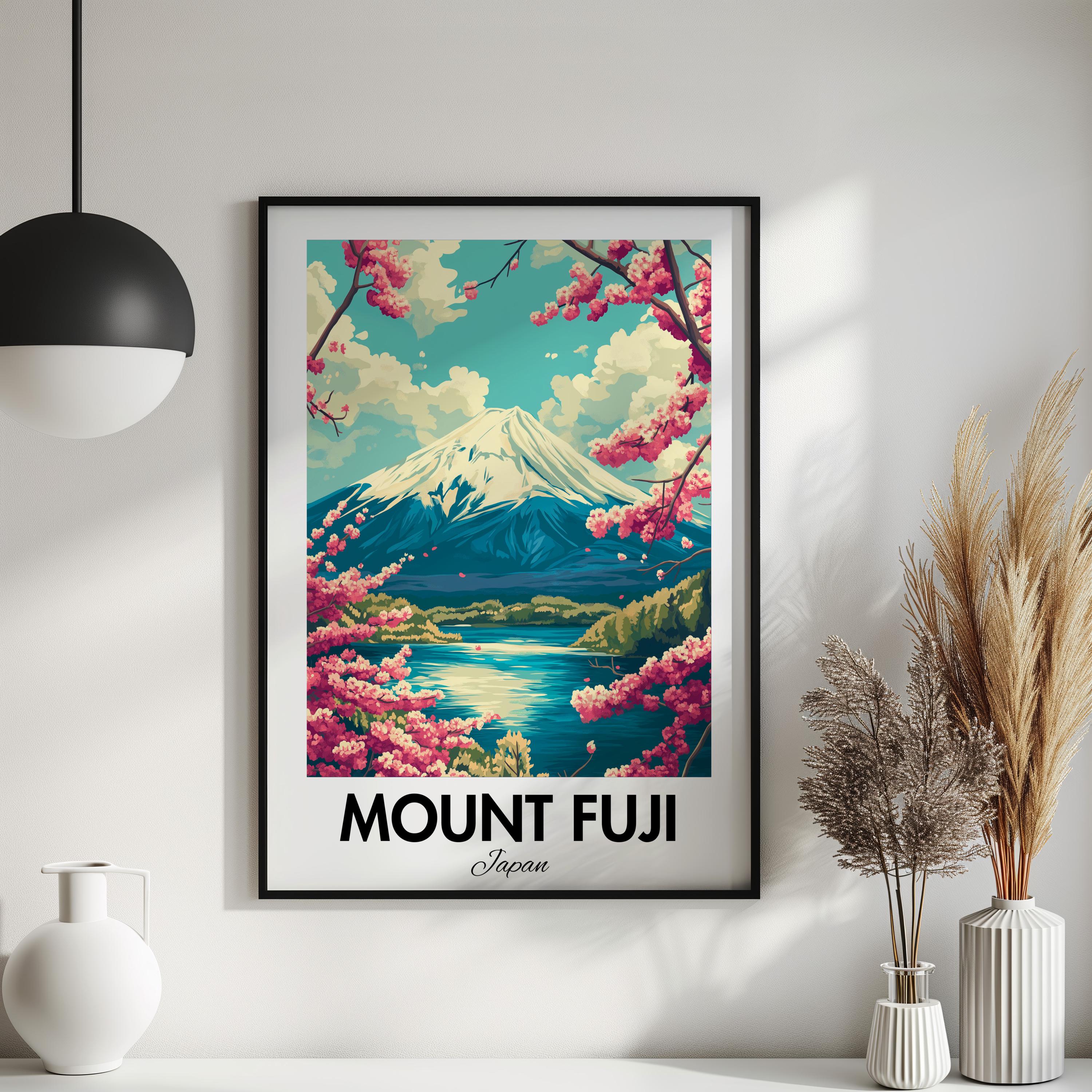 Mount Fuji Art Print: Japanese Landscape Travel Poster - Etsy