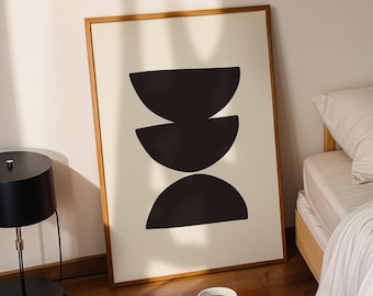 Japandi Abstract Print, Mid Century Modern Wall Art (Digital Download)