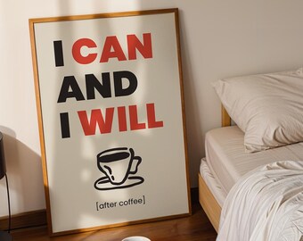 Coffee Wall Art Print, Japandi Modern Decor (Digital Download)