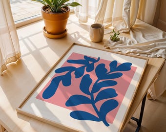 Abstract Botanical Print, Mid Century Modern Wall Art (Digital Download)