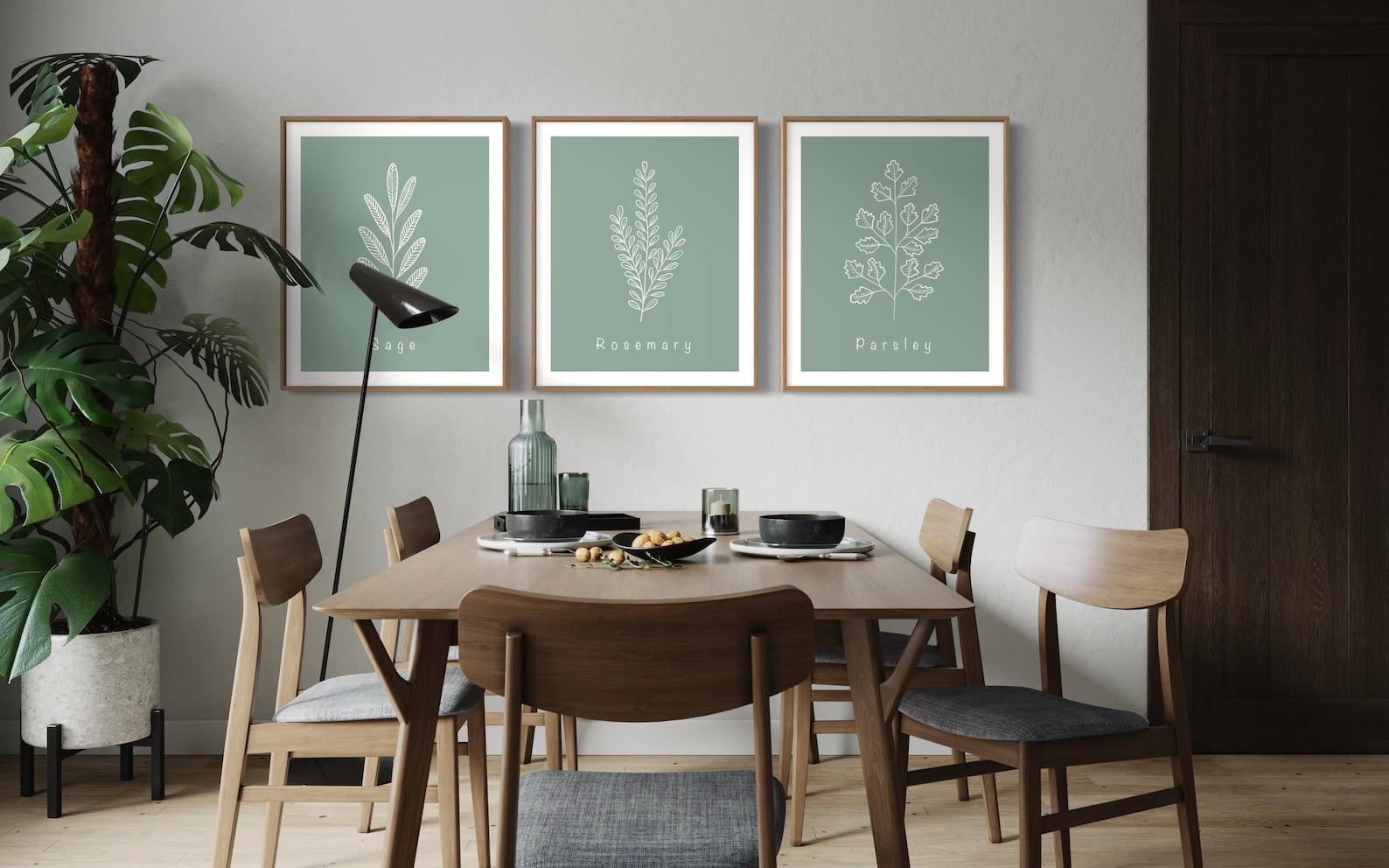 Sage Green Botanical Wall Art Prints, Set of 3 (digital Download) - Etsy