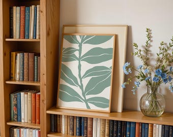 Salbei botanische Druck, minimalistische Japandi Wandkunst (digitaler Download)