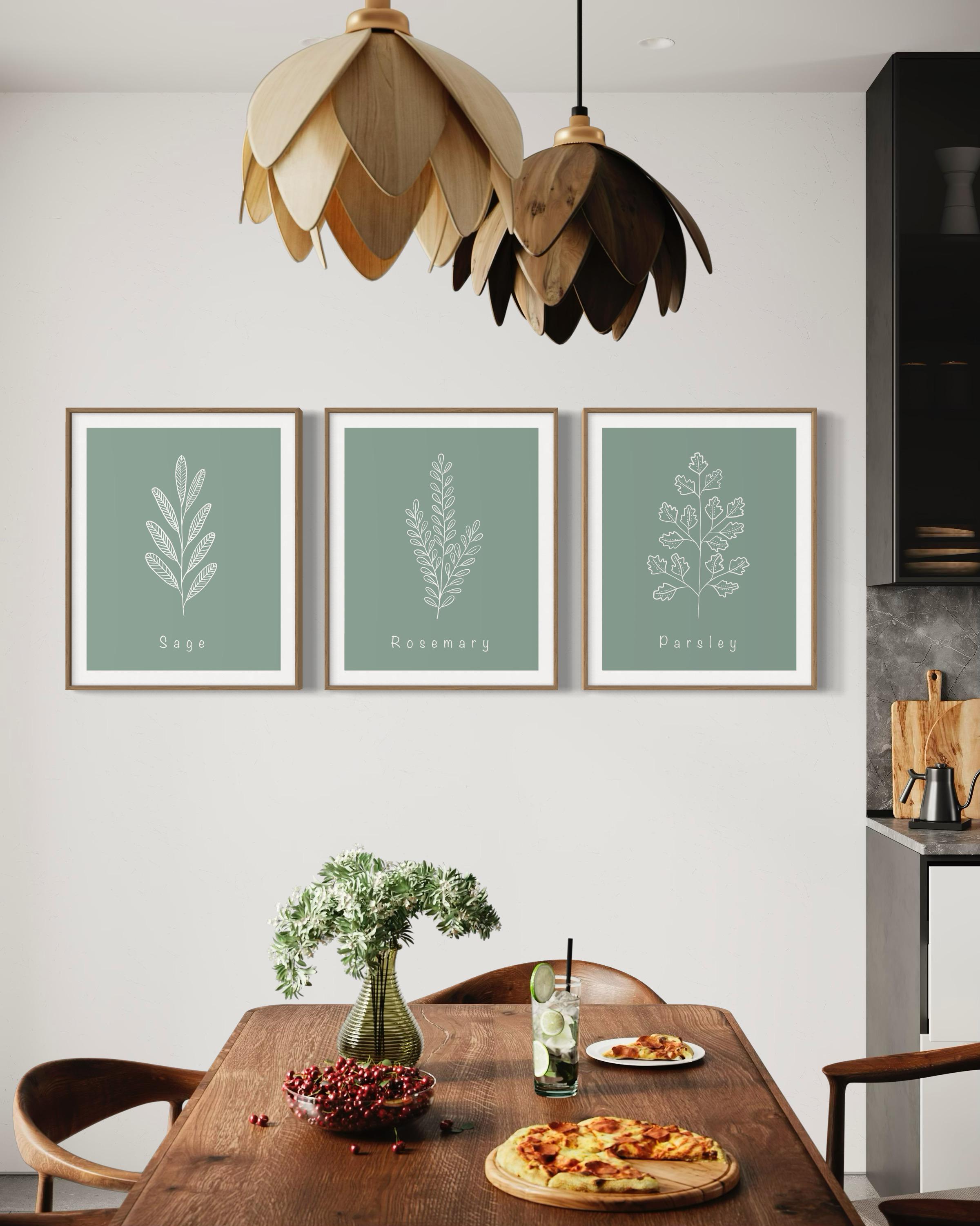 Sage Green Botanical Wall Art Prints, Set of 3 (digital Download) - Etsy