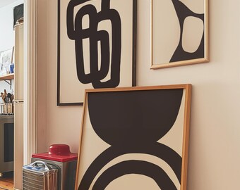 Japandi Abstract Wall Art, Mid Century Modern Print (Digital Download)