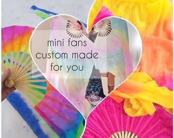 Design Your Own Customized MINI SMALL 10" Sized handles, Silk Fans pair. Up To 2 Weeks Creation Time *Please Read Item Details!*