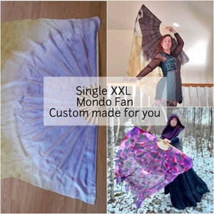 One, Single large MONDO XXL Silk Fan CUSTOM Made pls read Item Details, up to 2 wks. 1 fan, pls choose qty 2 for a pair. image 1