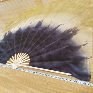 One, Single large MONDO XXL Silk Fan CUSTOM Made pls read Item Details, up to 2 wks. 1 fan, pls choose qty 2 for a pair. image 2