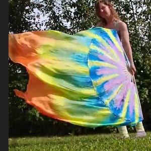 Eine EINZELNE große Mondo XXL Seidenfächer nach Maß bis zu 2 Wochen 1 Fächer, wählen Sie 2 für ein Paar 19 &quot;bis 36&quot; Dauben Bitte lesen Sie die vollständige Artikelbeschreibung!