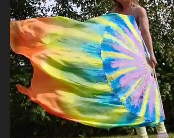 Un SEUL grand éventail en soie Mondo XXL, fabriqué sur mesure jusqu'à 2 semaines