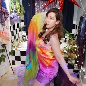 Paire de ventilateurs Silk Flow, néon UV Blacklight Glow Prism. CUSTOM teint à la main sur commande. Veuillez lire tous les détails de l'article avant l'achat ! image 12