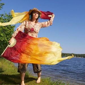 Seidenschleier Fächer Phoenix , L&R Paar, Einzelanfertigung, ca 2 Wochen. * Bitte lesen Sie vor dem Kauf die gesamte Artikelbeschreibung!