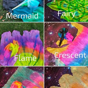 Paire de ventilateurs Silk Flow, néon UV Blacklight Glow Prism. CUSTOM teint à la main sur commande. Veuillez lire tous les détails de l'article avant l'achat ! image 14