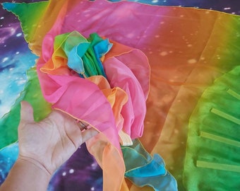 Chiffon und Kunststoff Schleier Fächer CUSTOM für rechts und links Paar * Bitte lesen Sie vor dem Kauf gesamte Artikelbeschreibung!