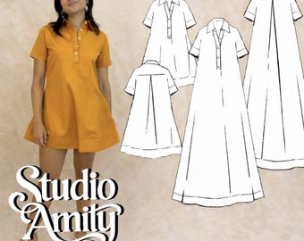 Ceres Shirtdress PDF Sewing Pattern: Women's Mini & Maxi Dress XS-XXL (Digital Pattern)