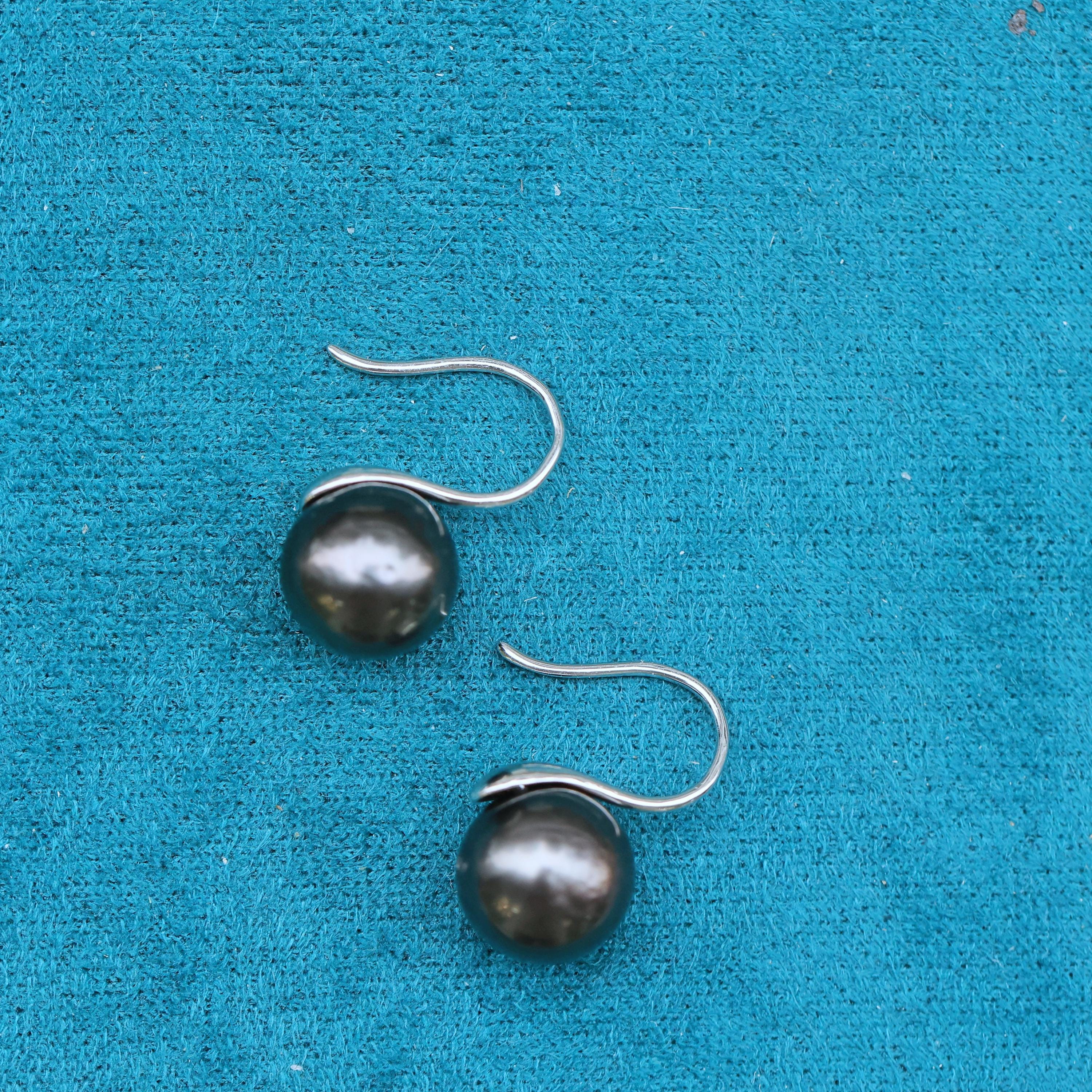 HOOZZ.P Orecchini Di Perle Nere Barocche Di Tahi 9-10mm - Foto 7