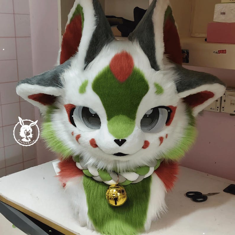 Four-eared Dragon Elf Fursuit Head,cosplay Kenomo Furhead,theme Party ...