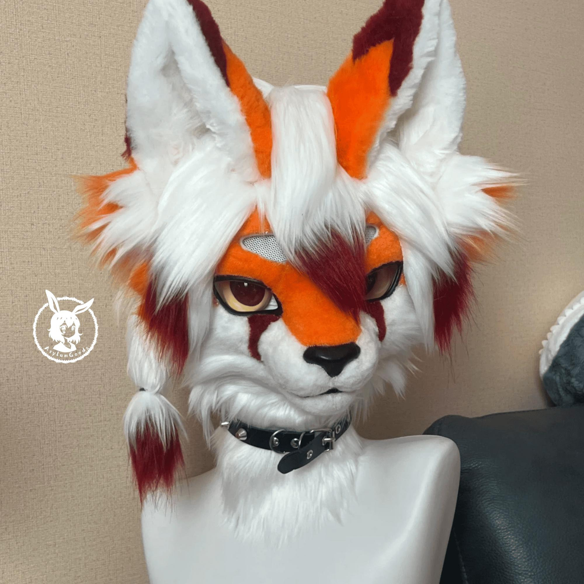 Autumn Maple Fox Furry Head,Cosplay Kenomo Fursuit Head,Theme Party,Furry Fursona Mask,Fursuit Premade,Fursuit Fan,Fursuit Accessories