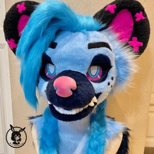 Jinx Graffiti Hyaena Fursuit Head,Jinx Fantasy Creatures Cosplay Suit,Furry Theme Party, Anime Cosplay Costume，Fursuit Premade,Fursuit Fan