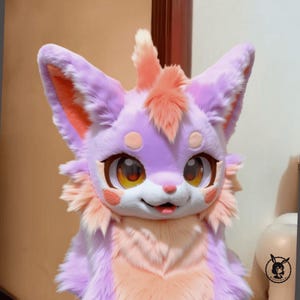 Ornate Dream Cat Fursuit Head,Cosplay Kenomo Furhead,Theme Party,Furry Fursona Mask,Fursuit Premade,Fursuit Fan,Fursuit Accessories