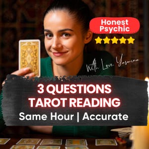 Very Detailed Three Questions Tarot Reading, Accurate Love Career Reading, Same Hour Yes or No Reading, Psychic Medium Clairvoyant Reading