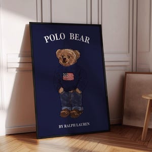 Bear Wall Art, Poster Fashion Magazine Poster Vintage Fashion Magazine Poster, Printable Nursery Bear Fashion, Digital Download