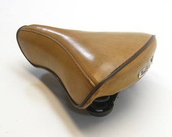 Leather Bike Seat for Beach Cruiser Bikes Waterproof Leather Bike Saddle Wide Bicycle Seat Cushion for Road Bicycles Padded Cruising Adult Brown Bike Saddle G-SADDLES Vintage Brown Bike Seat