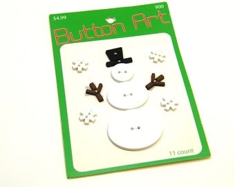 Snowman Button Art Embellishments  (11 count)