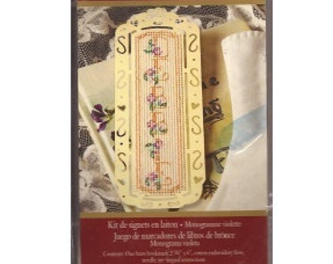 VIOLETS MONOGRAM Brass Stitchables Bookmark Kit 21/4 X 6 Etsy