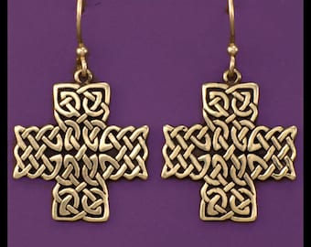 Celtic- St. John Cross- Pendientes- Bronce