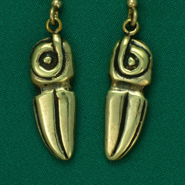 Stone Raven Tribal~ Columbia River Gorge ~ Bronze~ Earrings