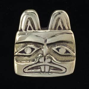 Tlingit Tribe Beaver Head Pin - Bronze