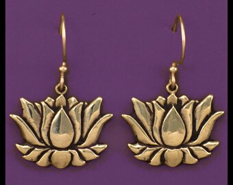 LOTUS- Budista- Pendientes- Bronce