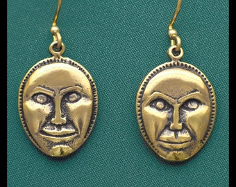 Luna Cara Rattle- Bronce- Pendientes