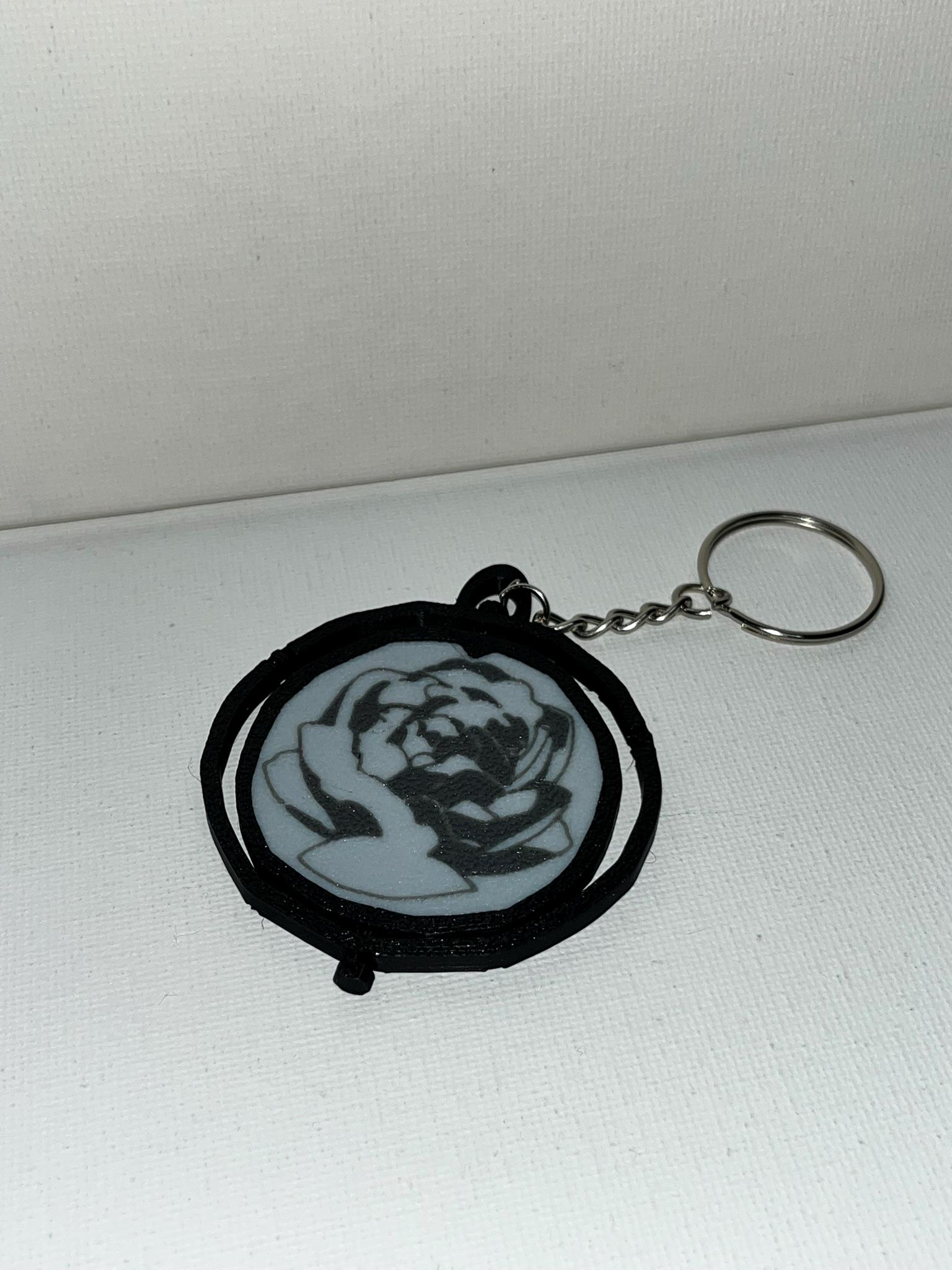 人気デザイナー Blue Rose Spinning Pendant as Keychain/necklace - Etsy 小物